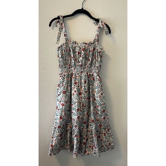 Draper James Women's Dress Size XS Taylor Smocked Strawberry Field Boho Tiered - Picture 1 of 9